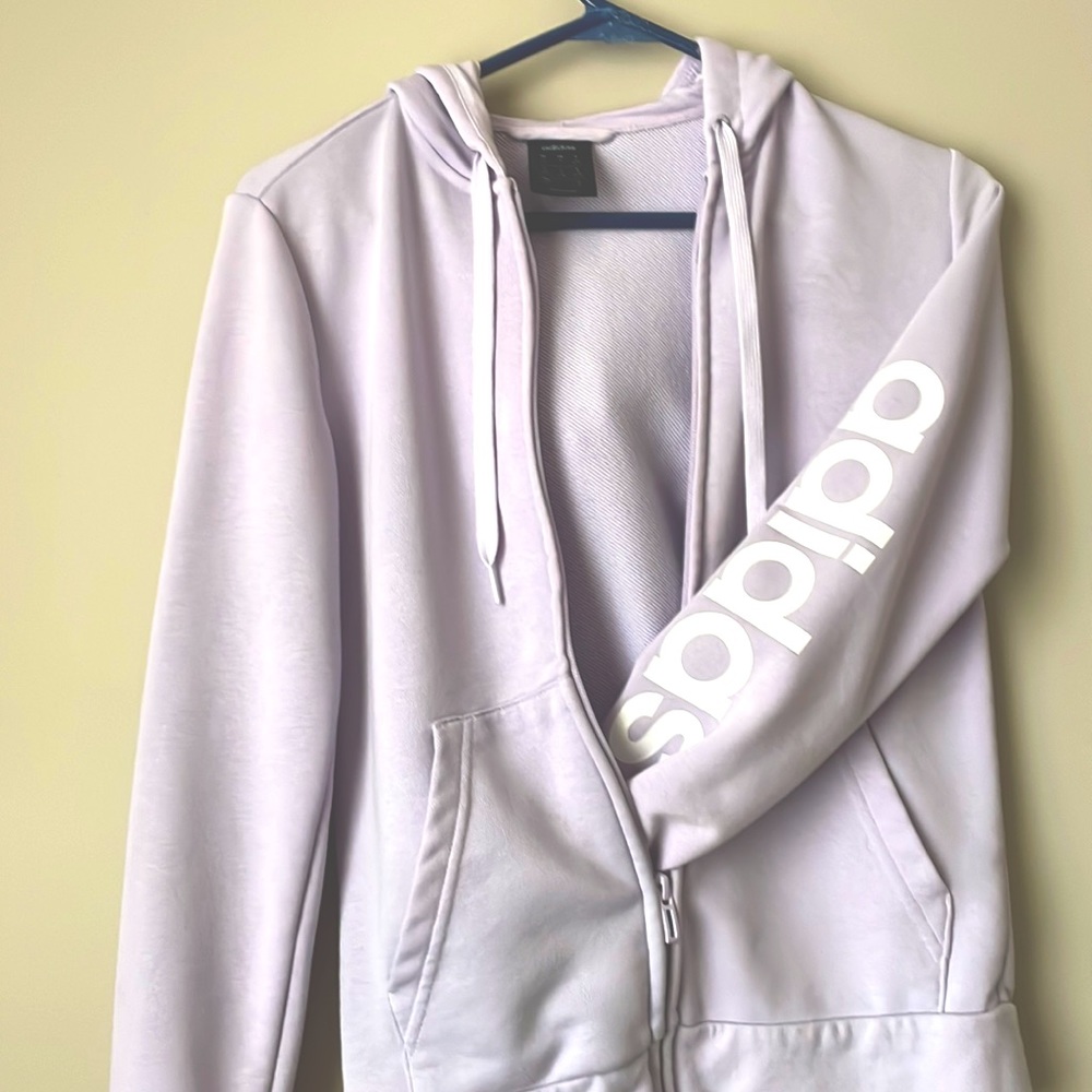 adidas lavender purple jacket with hoodie